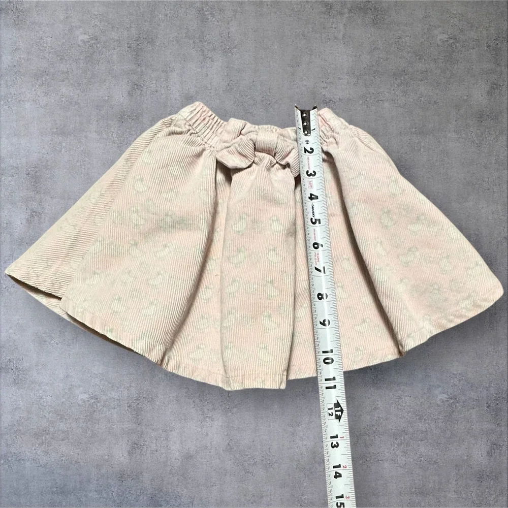 Vintage OshKosh 3T Pink Corduroy Goose Print Skirt Elastic Waist‎ Made USA